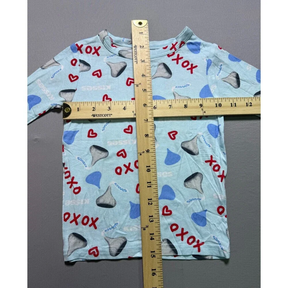 NWOT Hershey's Kisses Character Valentines Adorable 2-Piece Pajamas Kids 4 Blue